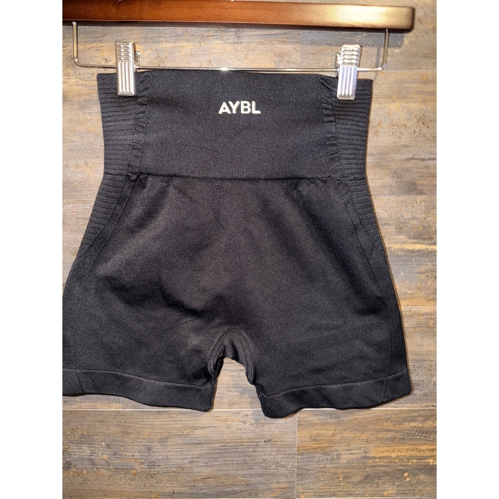 AYBL Balance V2 Seamless Shorts Black High Waisted Gym Workout Size Small